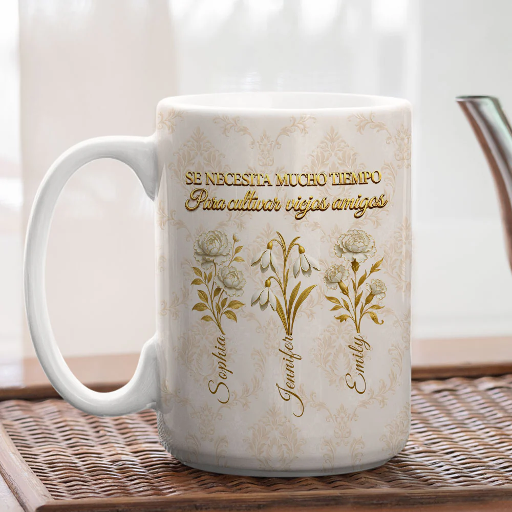 My Vintage Friend Spanish - Personalized Custom Coffee Mug - Image 5