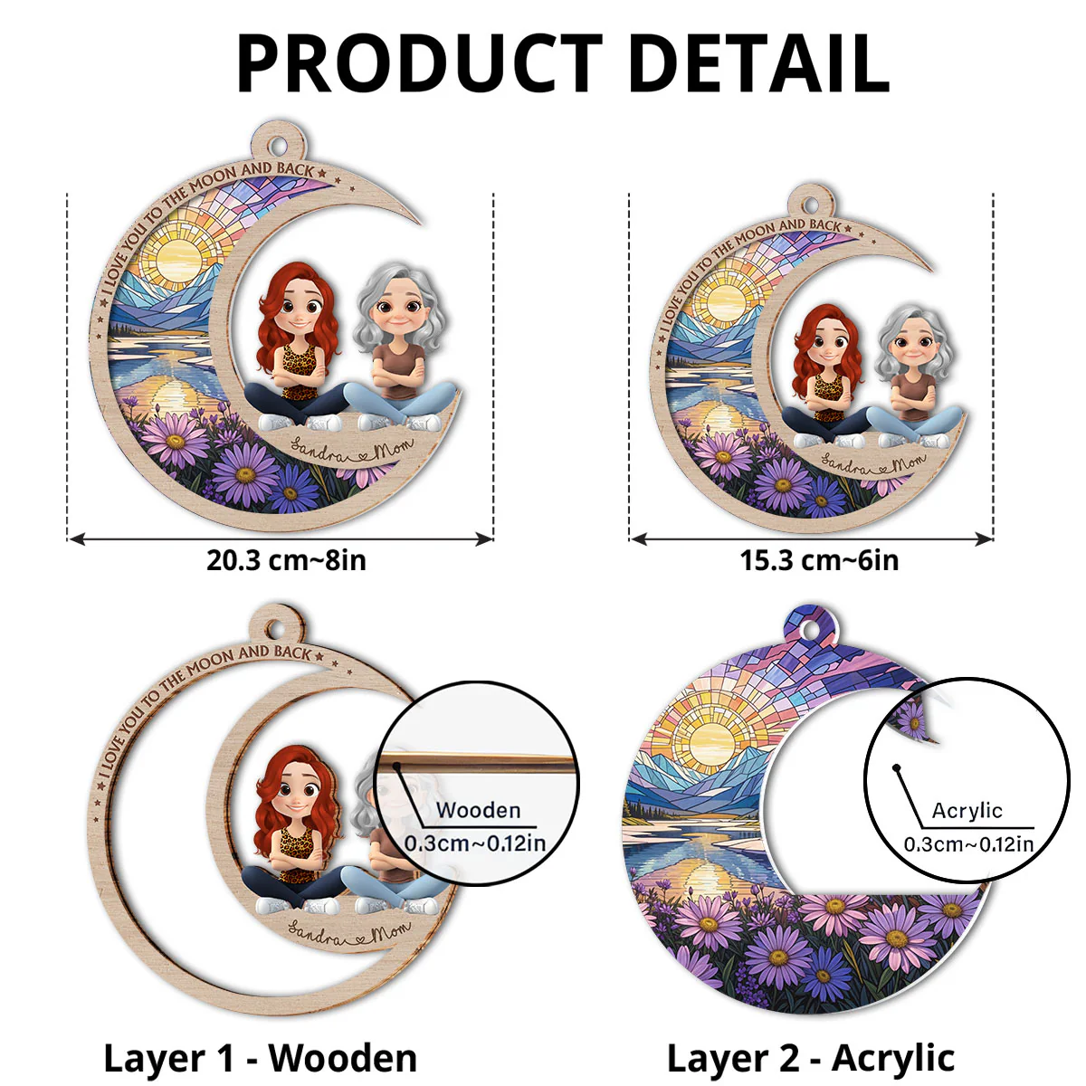 My World Begins With Mom - Personalized Custom Suncatcher - Image 3