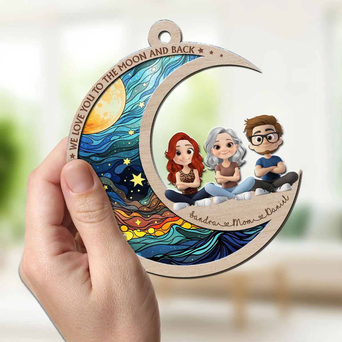 My World Begins With Mom - Personalized Custom Suncatcher - Image 4