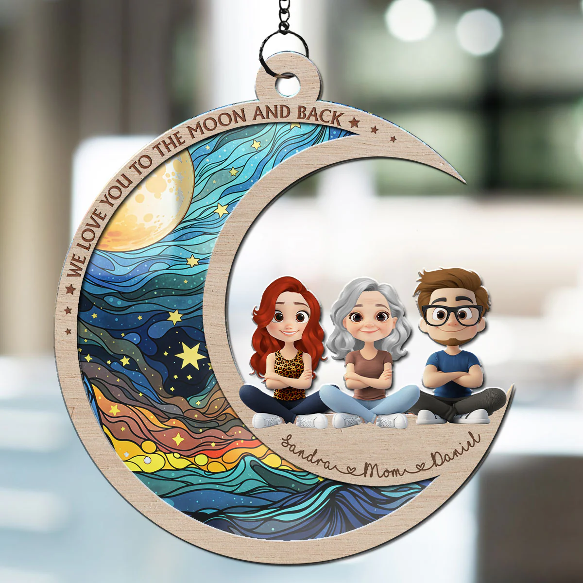 My World Begins With Mom - Personalized Custom Suncatcher - Image 5