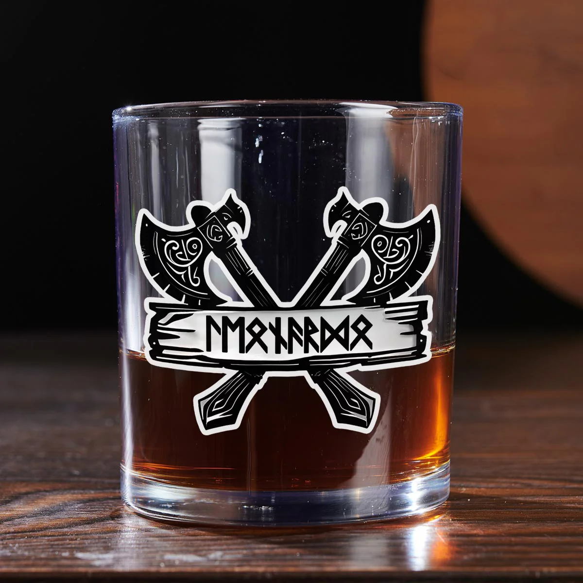 Name In Viking Runes - Personalized Custom Whiskey Glass - Image 5