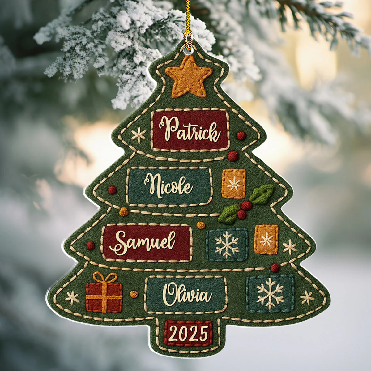Names Of Joy Tree - Personalized Custom Acrylic Ornament - Image 2