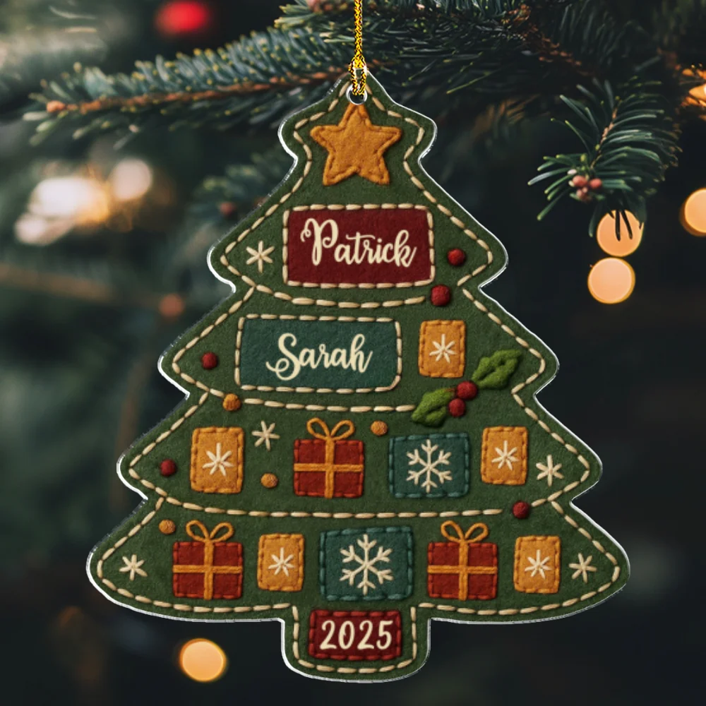 Names Of Joy Tree - Personalized Custom Acrylic Ornament - Image 6