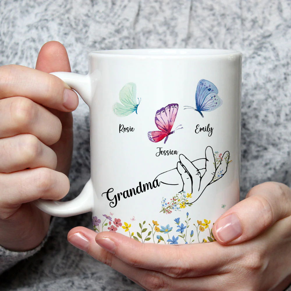 Nana Butterflies - Personalized Custom Coffee Mug - Image 3