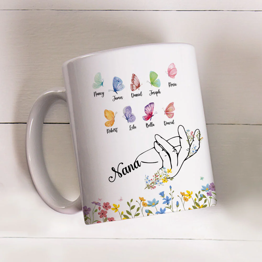 Nana Butterflies - Personalized Custom Coffee Mug - Image 4