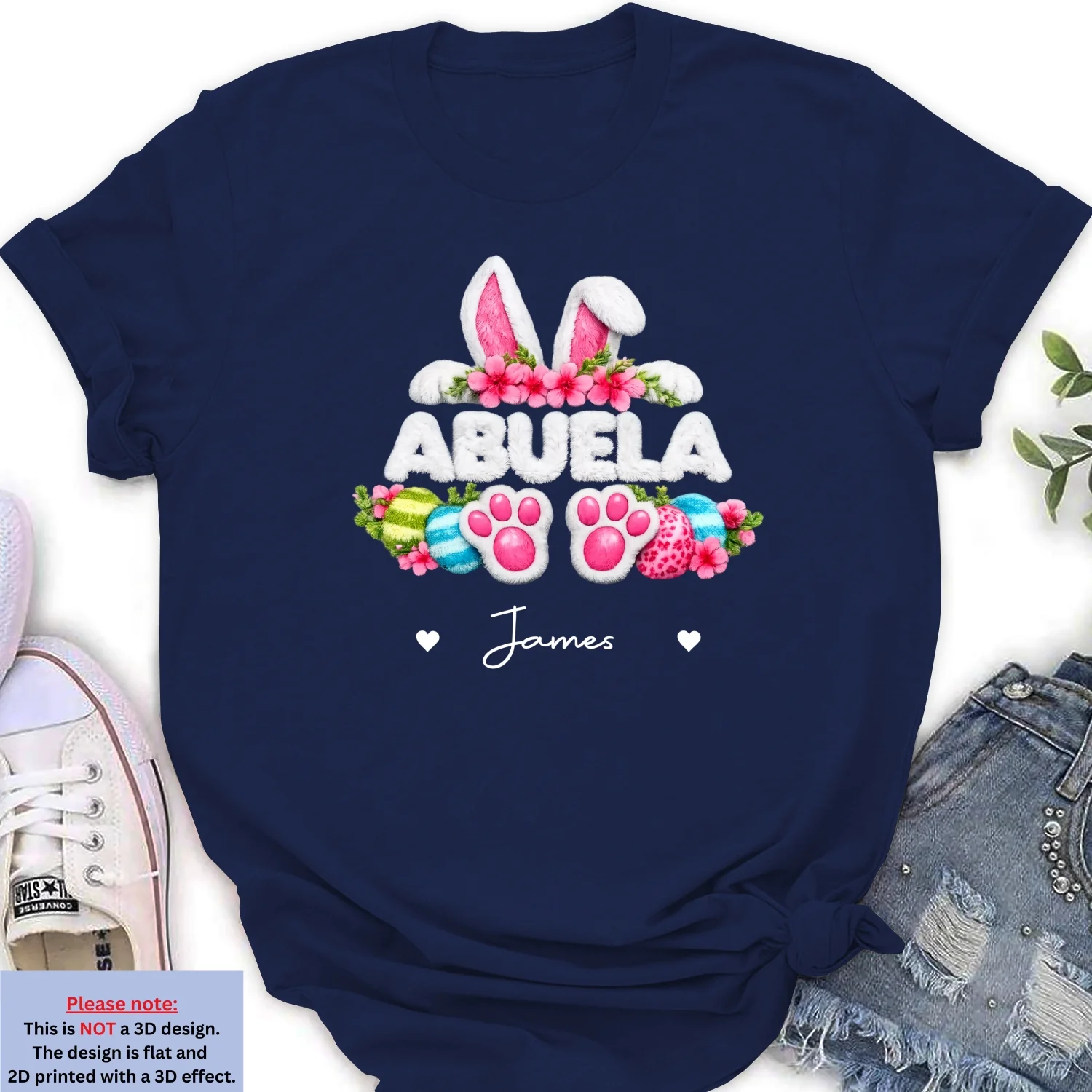 Nana Easter Bunny - Personalized Custom 3D Effect Shirt - Image 18