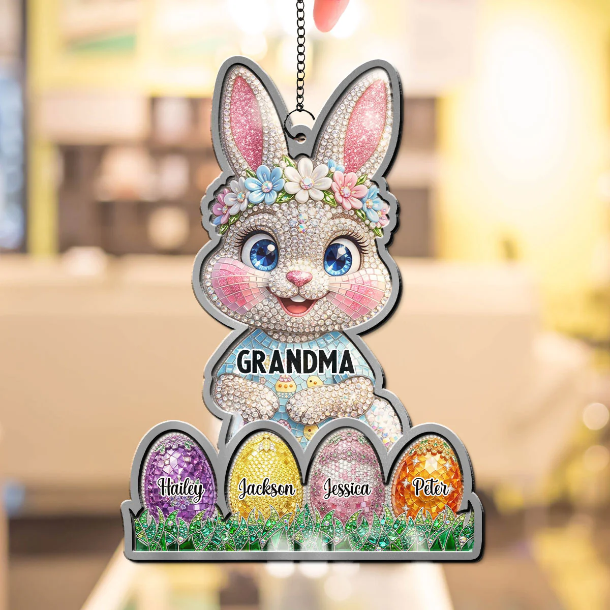 Nana Easter Bunny - Personalized Custom Suncatcher - Image 2