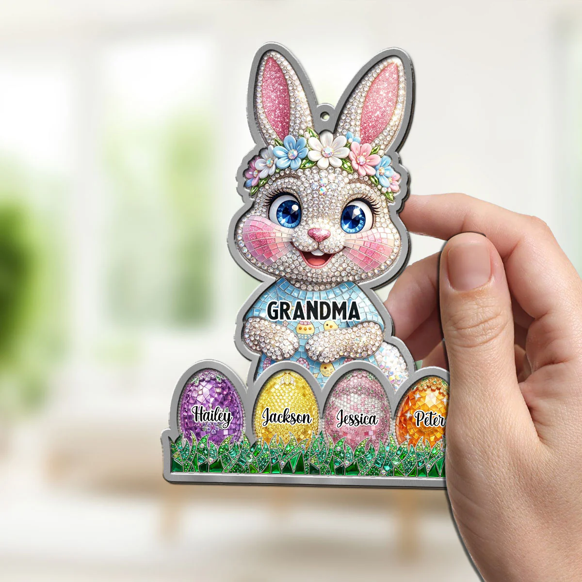 Nana Easter Bunny - Personalized Custom Suncatcher - Image 3