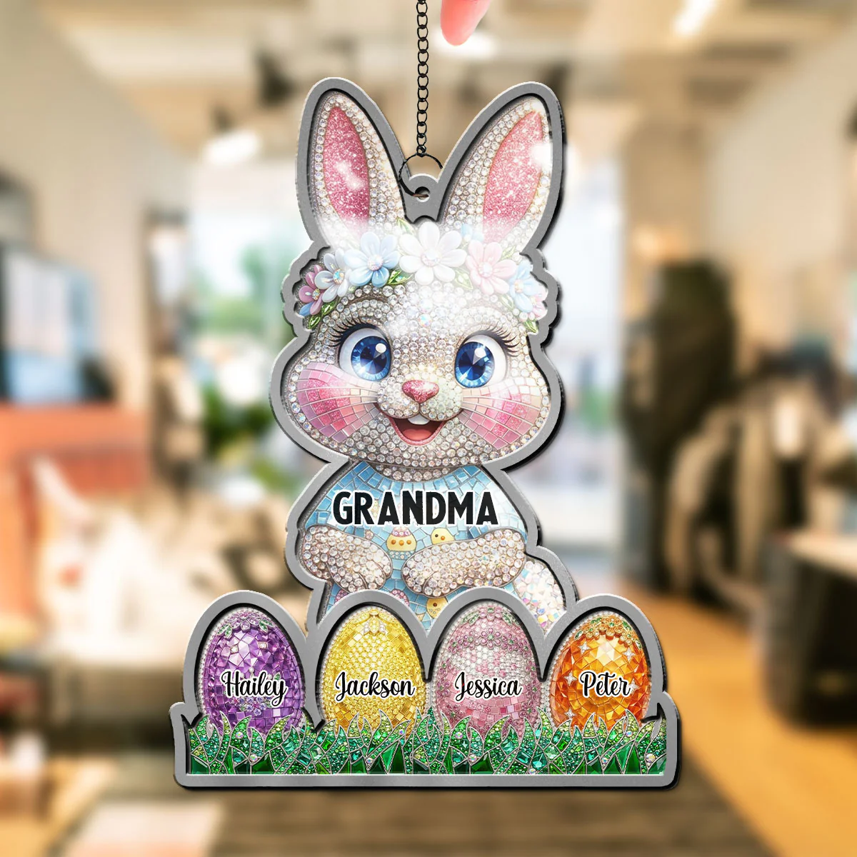 Nana Easter Bunny - Personalized Custom Suncatcher - Image 5