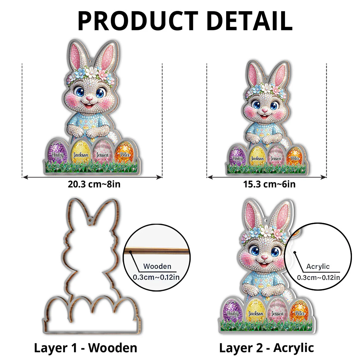 Nana Easter Bunny - Personalized Custom Suncatcher - Image 6