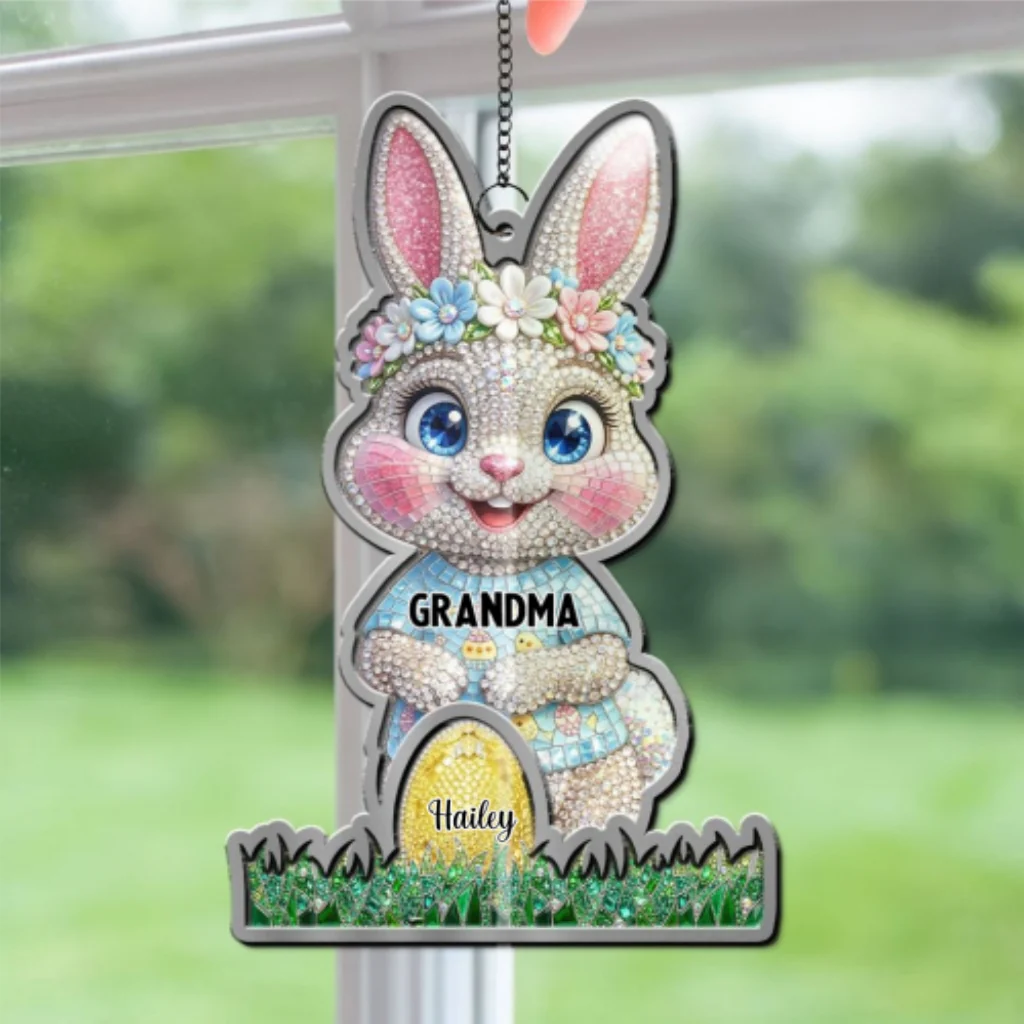 Nana Easter Bunny - Personalized Custom Suncatcher - Image 7