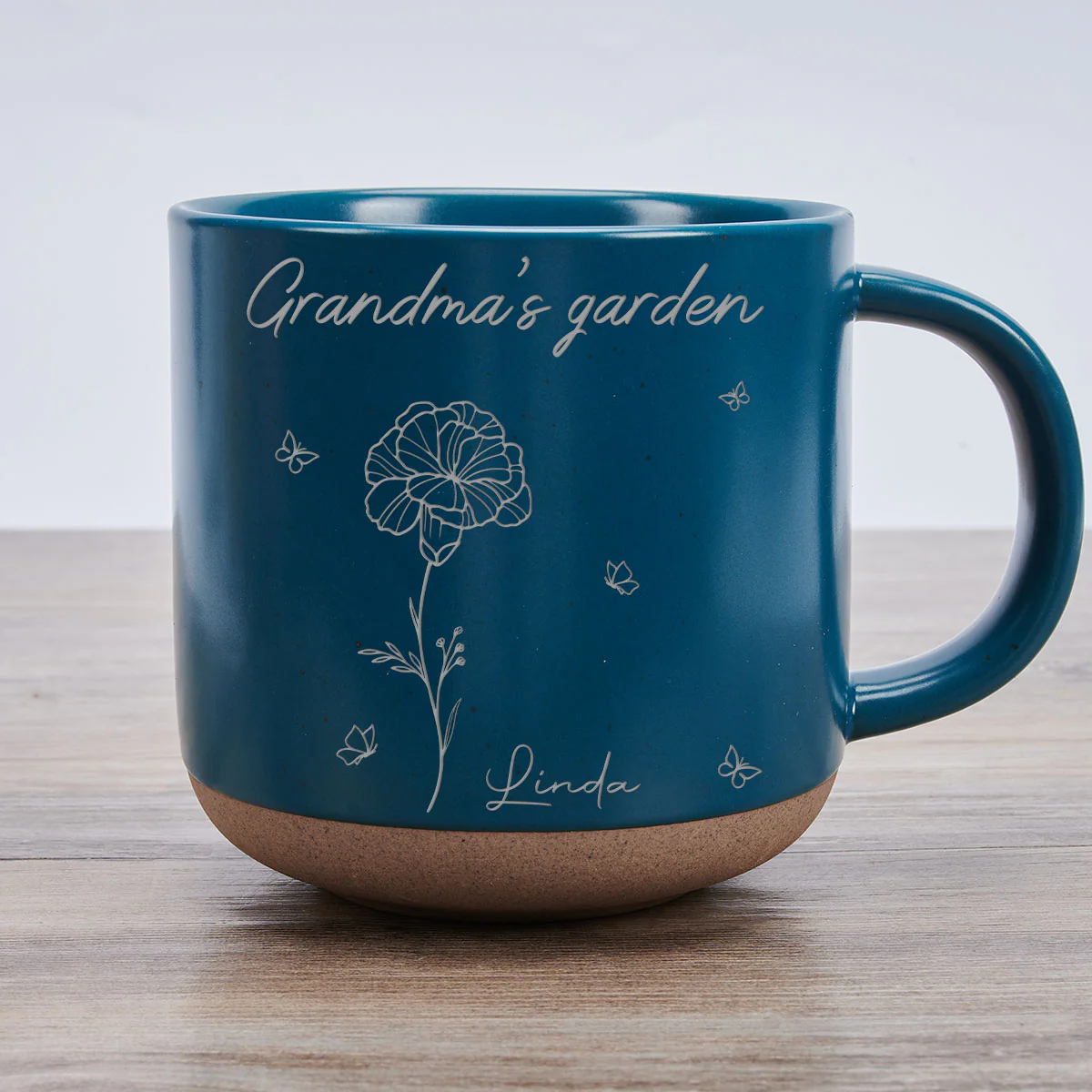 Nana Garden - Personalized Custom Engraved Pottery Mug - Image 3