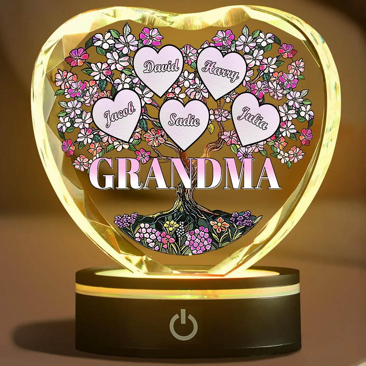 Nana Is The Best - Personalized Custom Crystal Led Light - Image 2