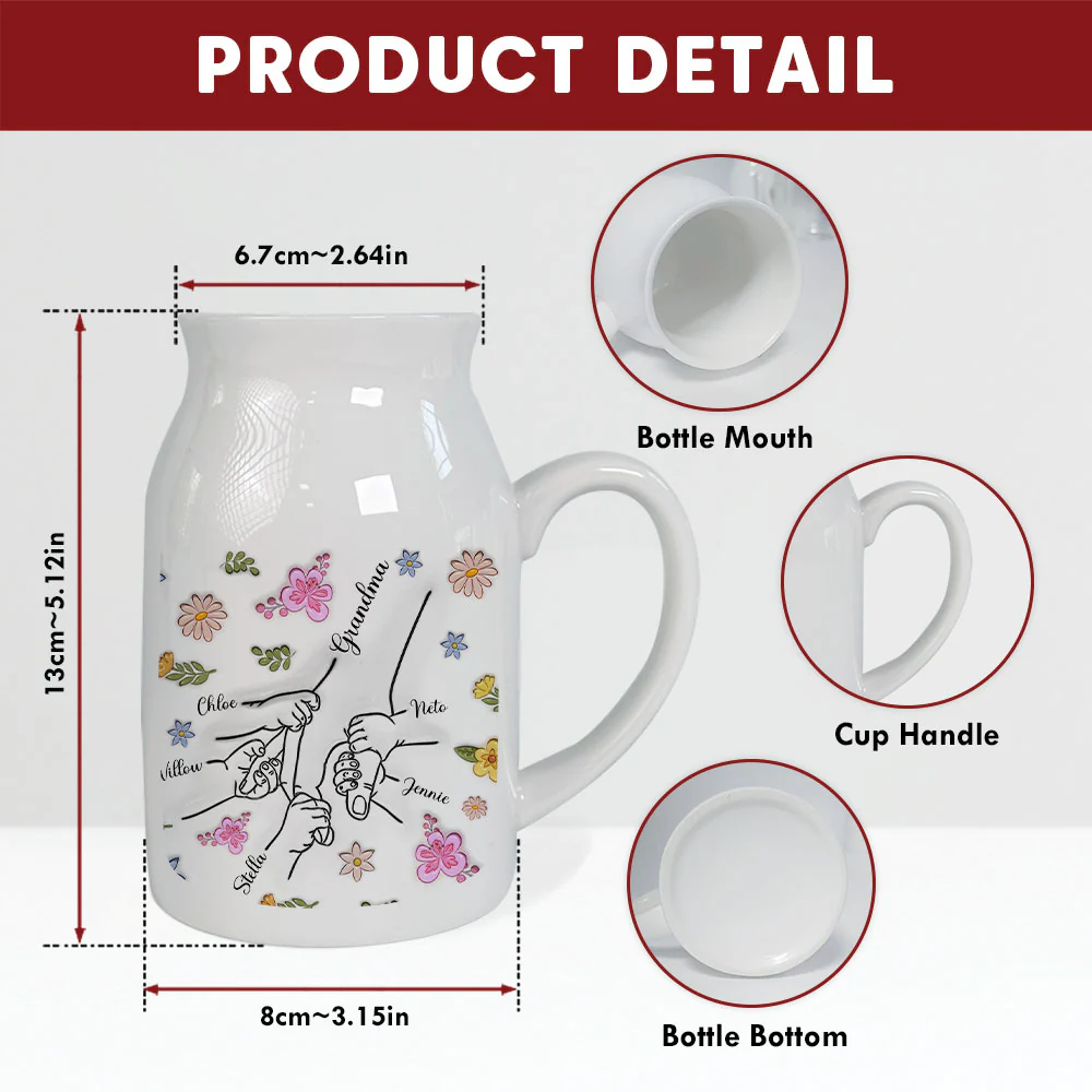 Nana Love - Personalized Custom 3D Inflated Effect Flower Vase - Image 5