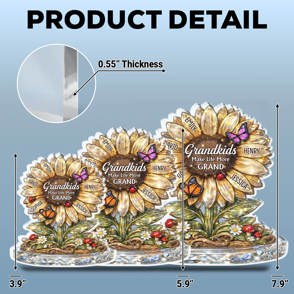 Nana Sunflower - Personalized Custom Acrylic Plaque - Image 6