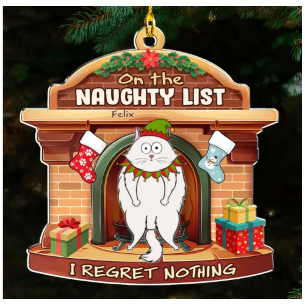 Naughty List - Personalized Custom Acrylic Ornament - Image 6
