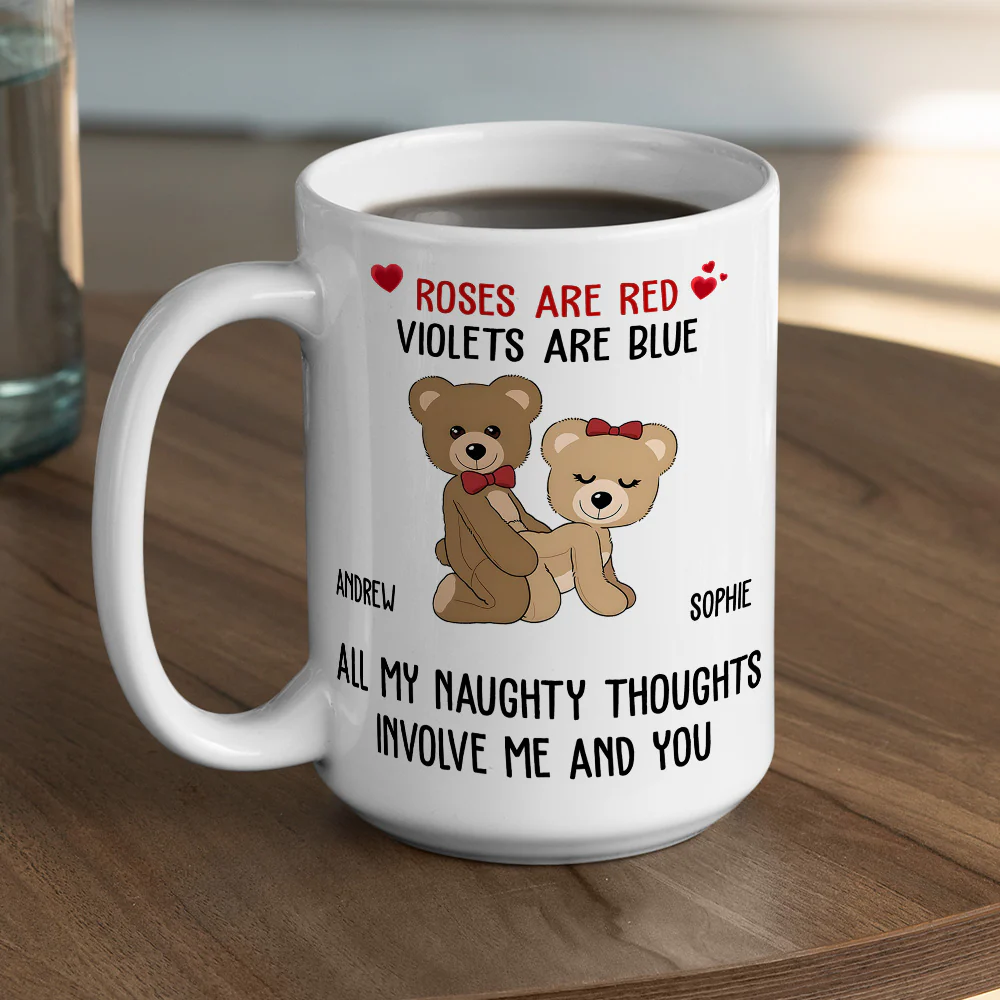 Naughty Thoughts - Personalized Custom Coffee Mug - Image 5