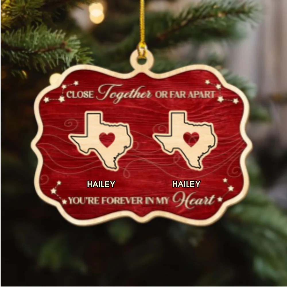 Near Or Far - Personalized Custom Wood Ornament - Image 6
