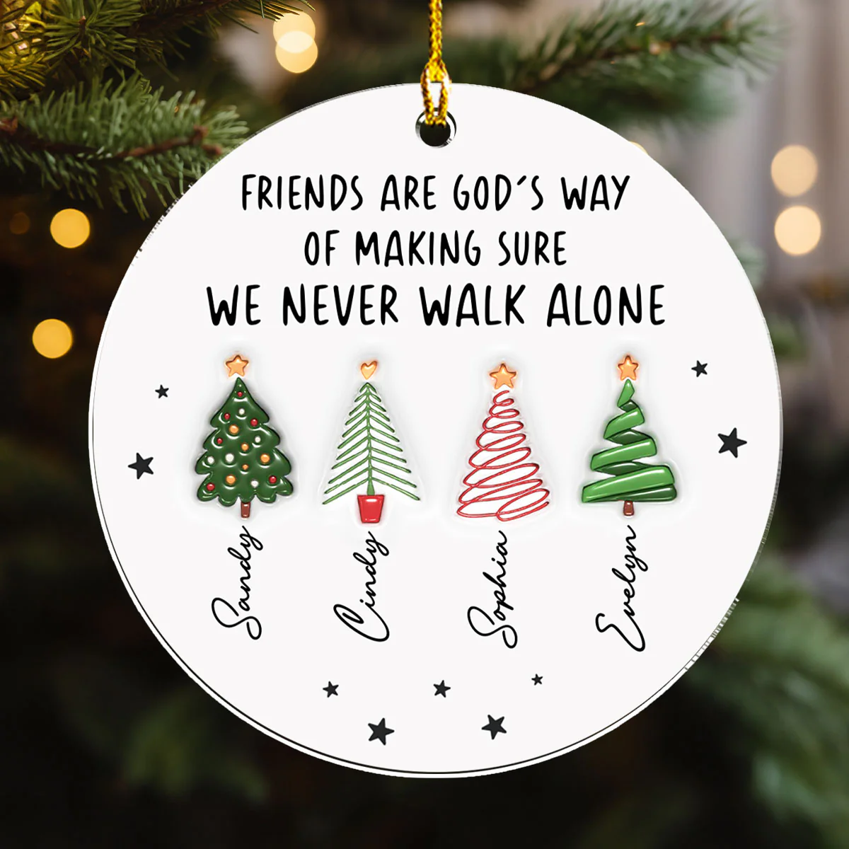 Never Alone - Personalized Custom Acrylic Ornament