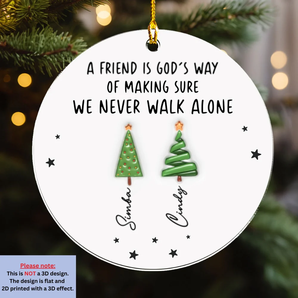 Never Alone - Personalized Custom Acrylic Ornament - Image 6