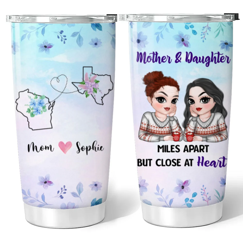 Never Apart Mom And Daughter - Personalized Custom Tumbler - Image 6