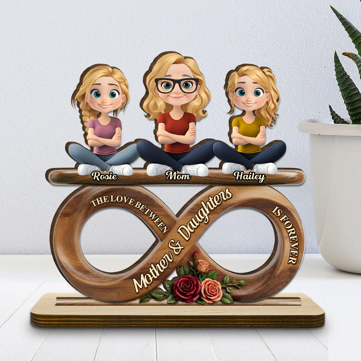 Never End - Personalized Custom 2-Layer Wood Plaque With Flat Base - Image 2