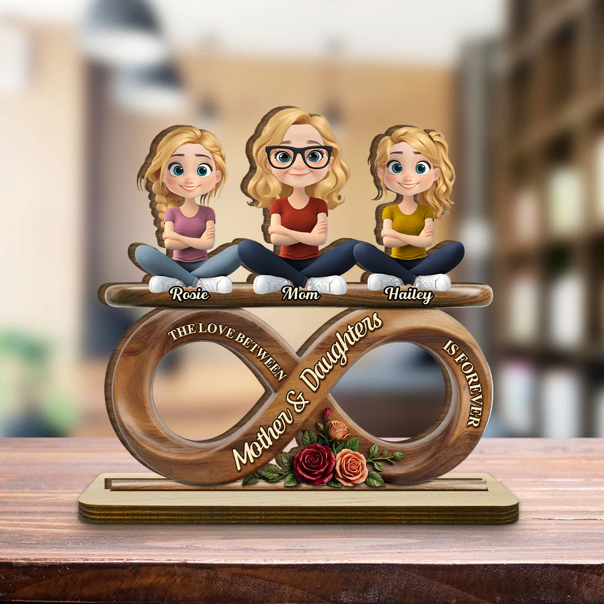 Never End - Personalized Custom 2-Layer Wood Plaque With Flat Base - Image 4