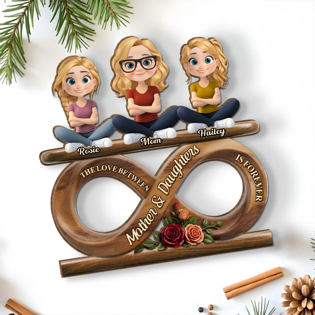 Never End - Personalized Custom 2-Layer Wood Plaque With Flat Base - Image 5