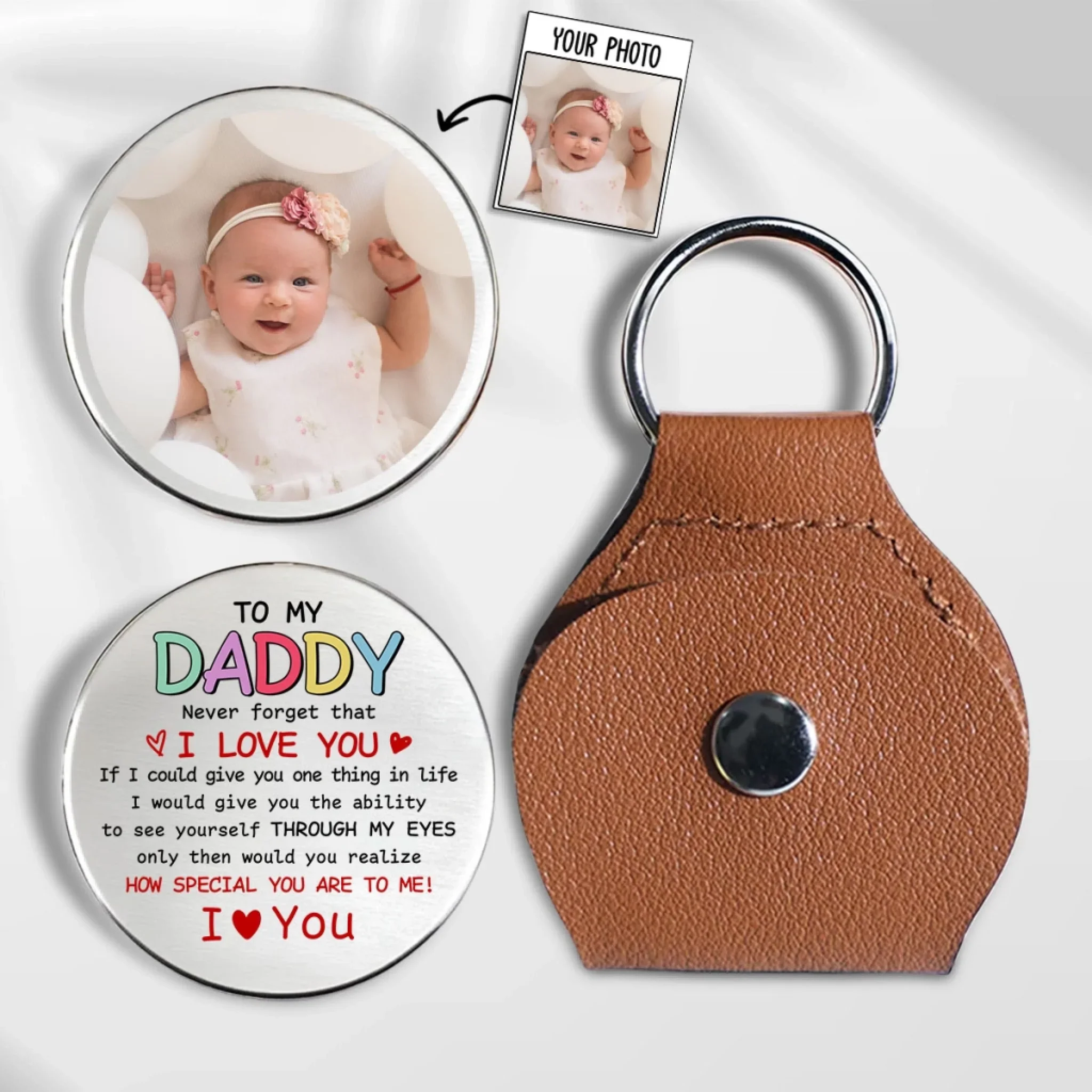 Never Forget I Love You Daddy - Personalized Custom Pocket Hug