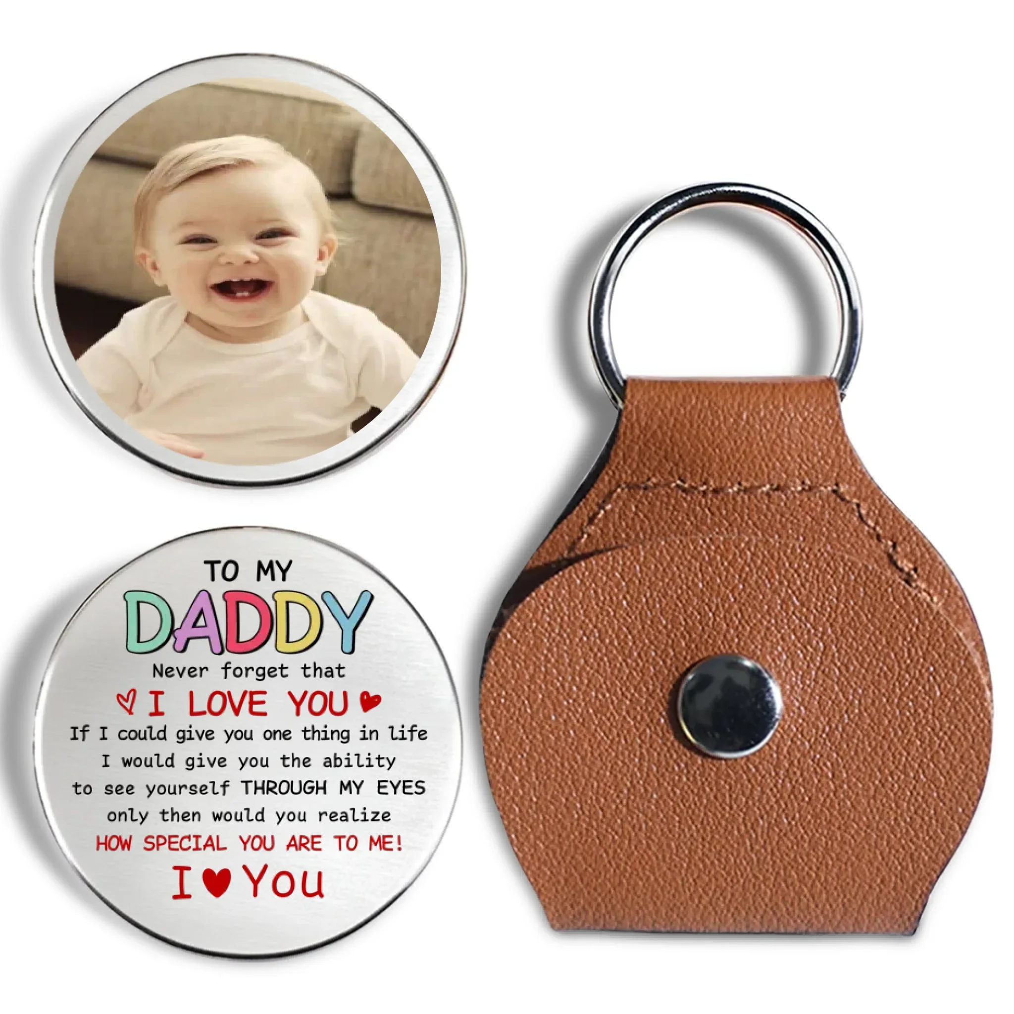 Never Forget I Love You Daddy - Personalized Custom Pocket Hug - Image 7
