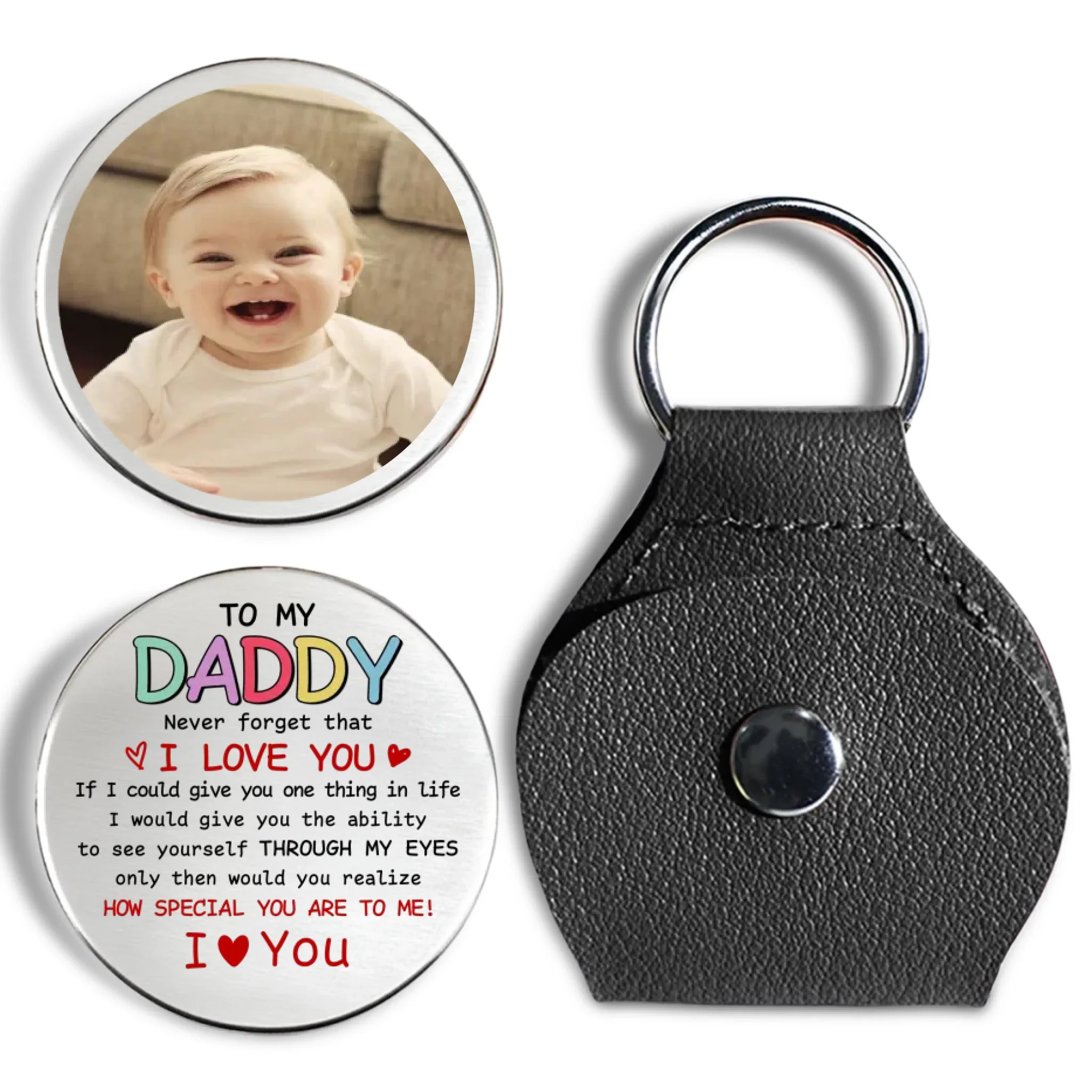 Never Forget I Love You Daddy - Personalized Custom Pocket Hug - Image 8
