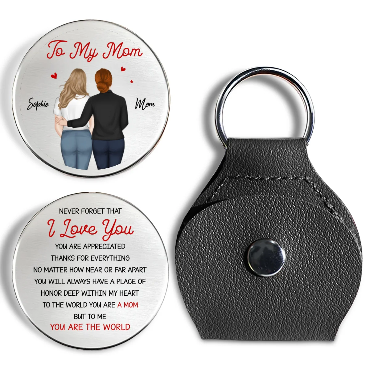 Never Forget I Love You Mom - Personalized Custom Pocket Hug - Image 7
