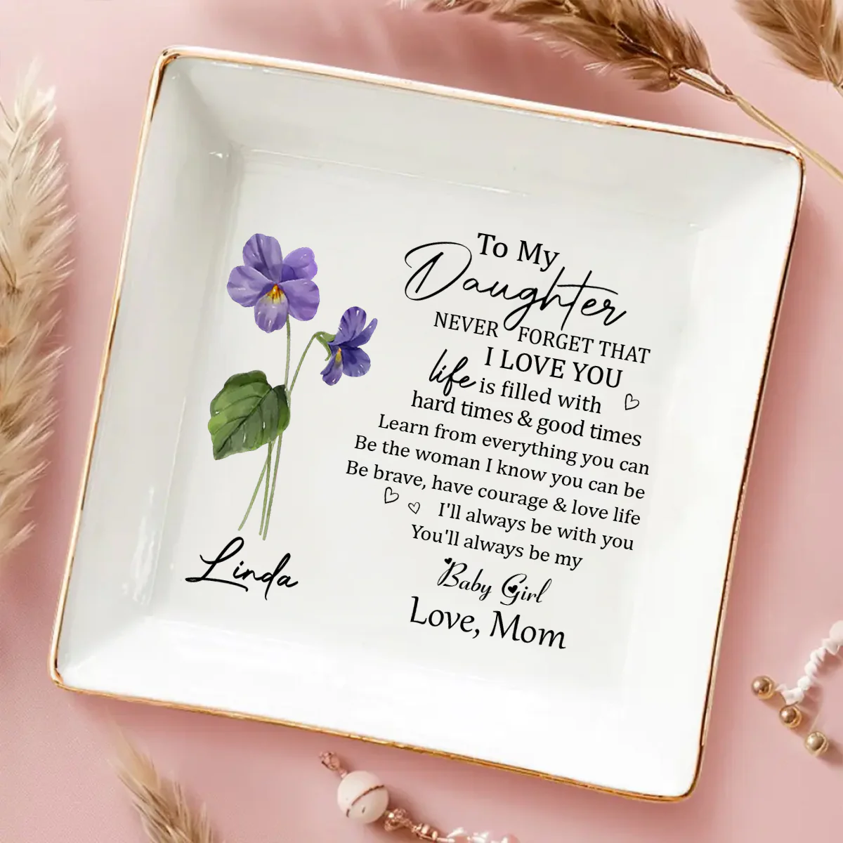 Never Forget - Personalized Custom Jewelry Dish - Image 2
