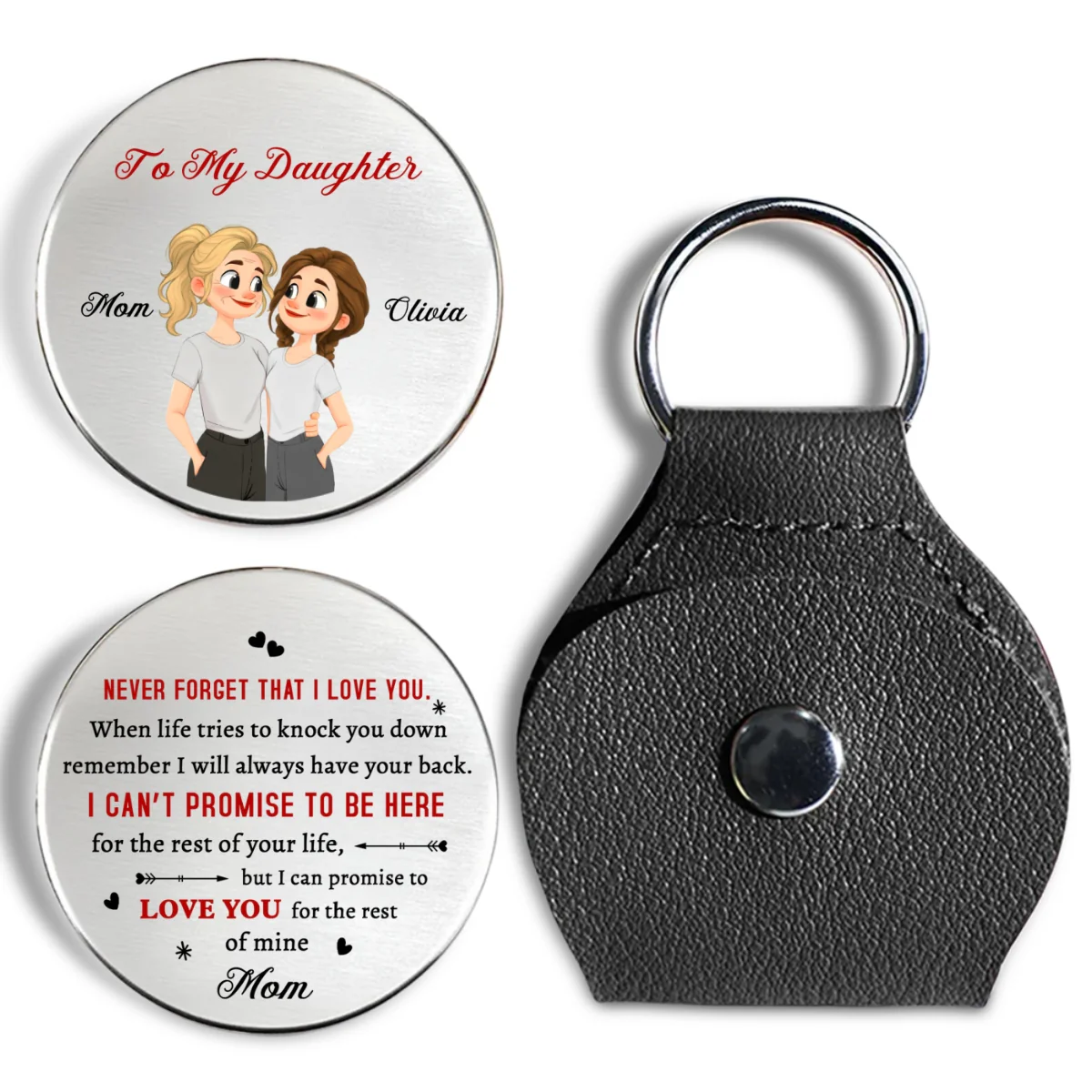 Never Forget That I Love You Daughter - Personalized Custom Pocket Hug - Image 7