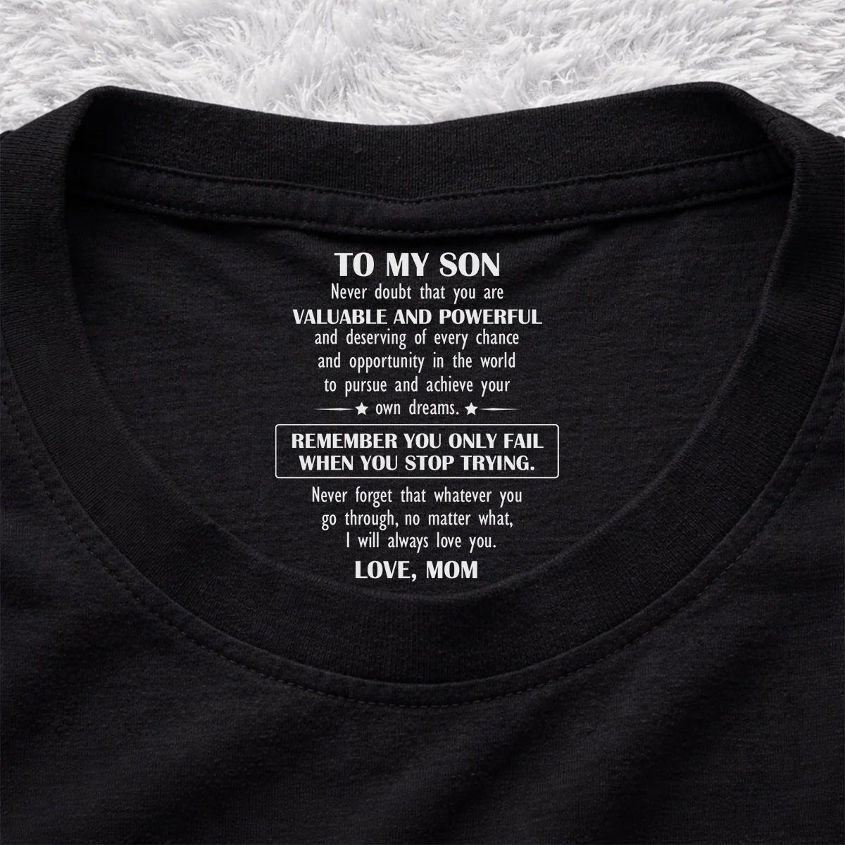 Never Forget That Whatever You Go Through - Personalized Custom Inside Neck Print T-Shirt