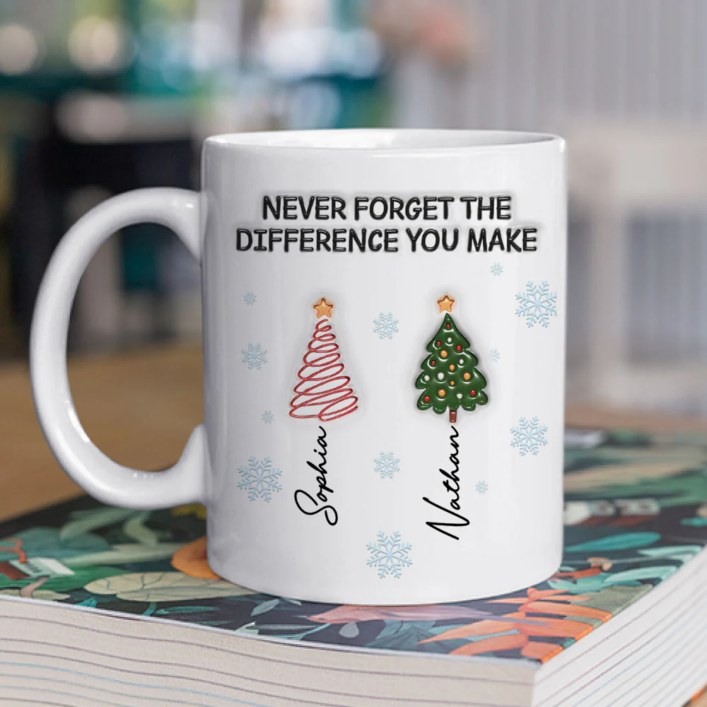 Never Forget The Difference You Make Coworkers - Personalized Custom 3D Inflated Effect Coffee Mug - Image 2