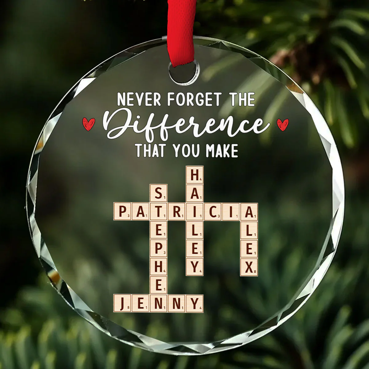Never Forget You - Personalized Custom Glass Ornament