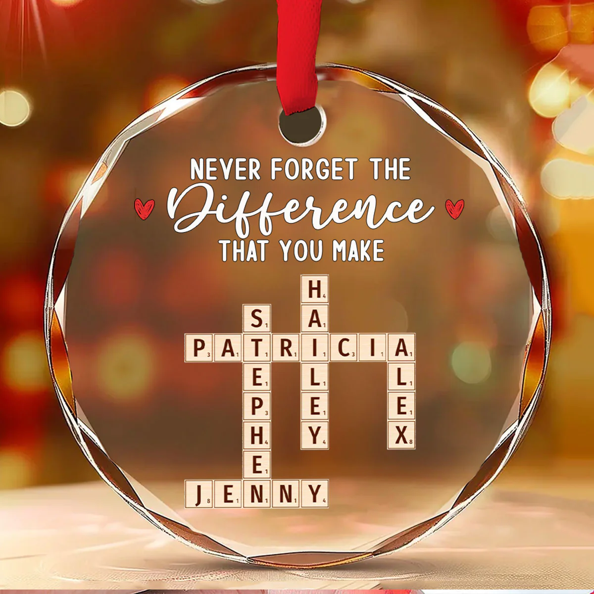 Never Forget You - Personalized Custom Glass Ornament - Image 2