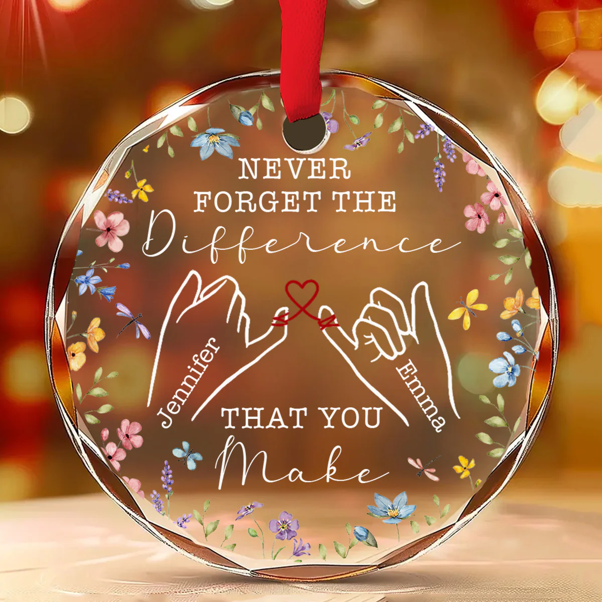 Never Forget Your Awesomeness - Personalized Custom Glass Ornament - Image 2