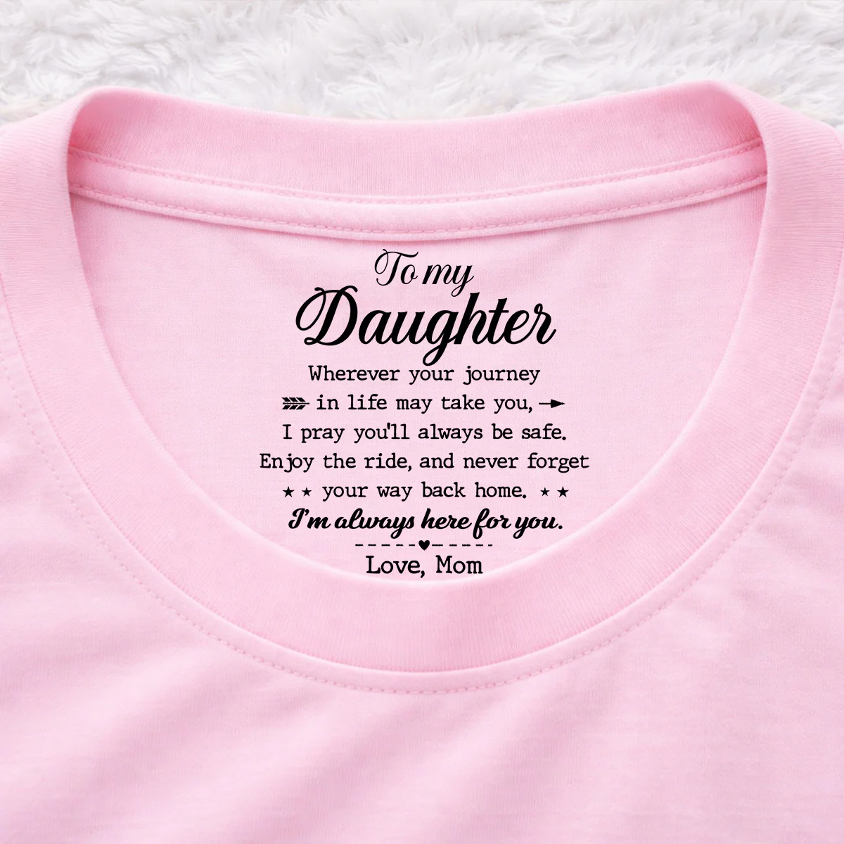 Never Forget Your Way Home - Personalized Custom Inside Neck Print T-Shirt