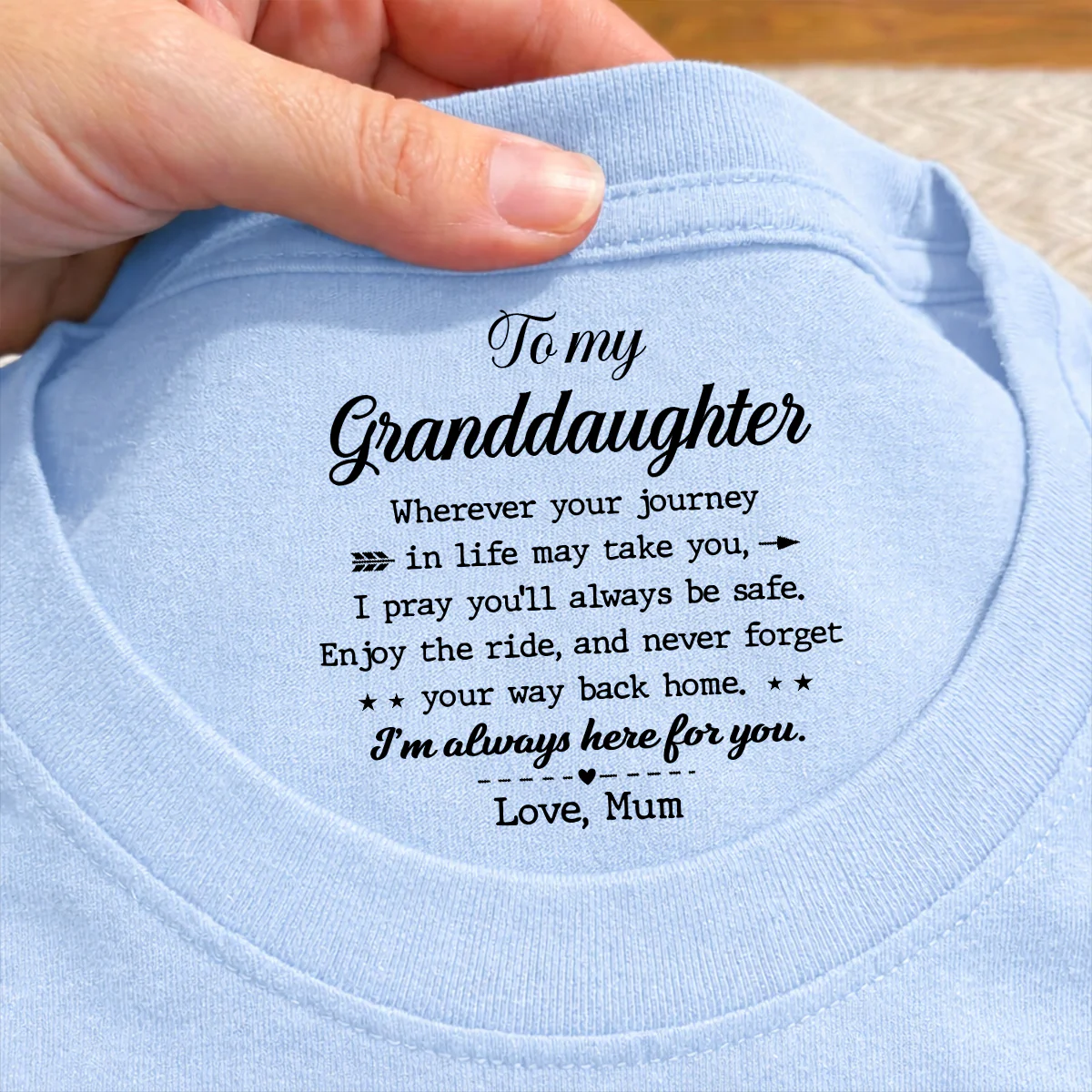 Never Forget Your Way Home - Personalized Custom Inside Neck Print T-Shirt - Image 2