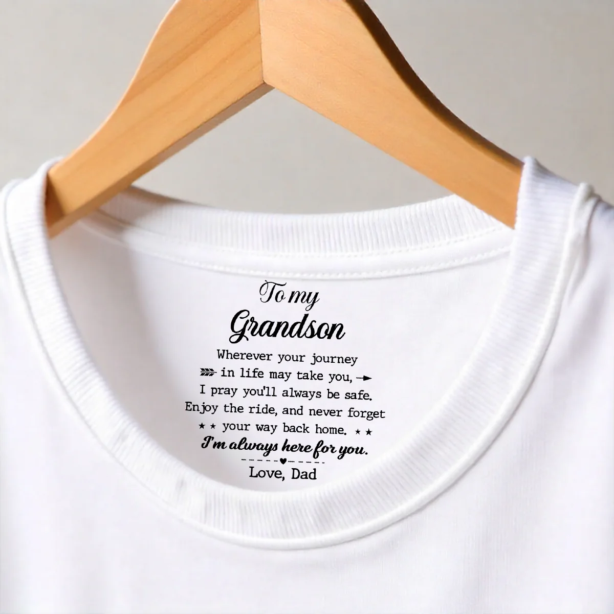 Never Forget Your Way Home - Personalized Custom Inside Neck Print T-Shirt - Image 3