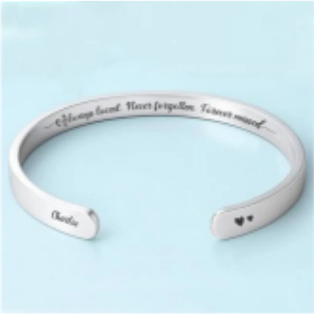 Never Forgotten - Personalized Custom Bracelet Cuff - Image 6