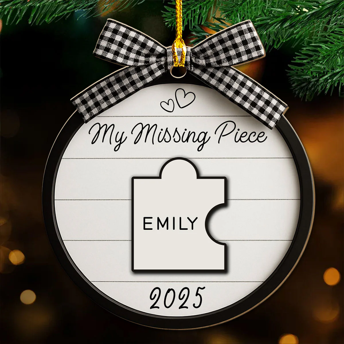 Never Gone From My Heart - Personalized Custom 3D Effect Wood Ornament - Image 2