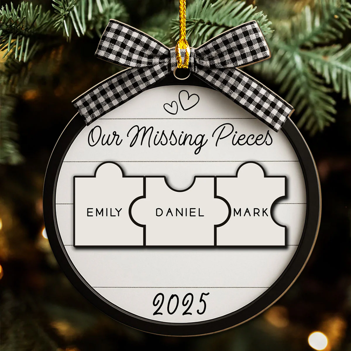 Never Gone From My Heart - Personalized Custom 3D Effect Wood Ornament - Image 3