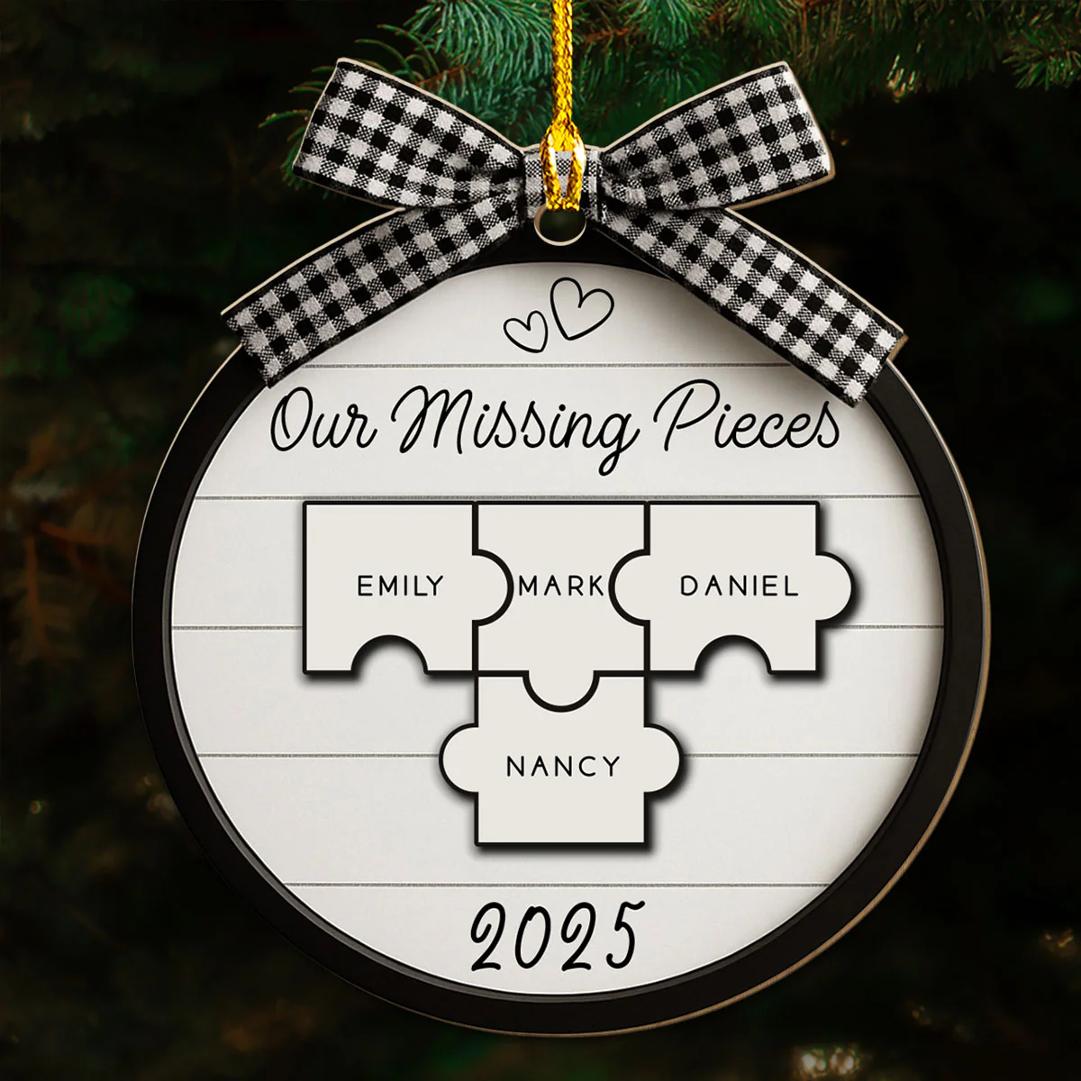 Never Gone From My Heart - Personalized Custom 3D Effect Wood Ornament - Image 4