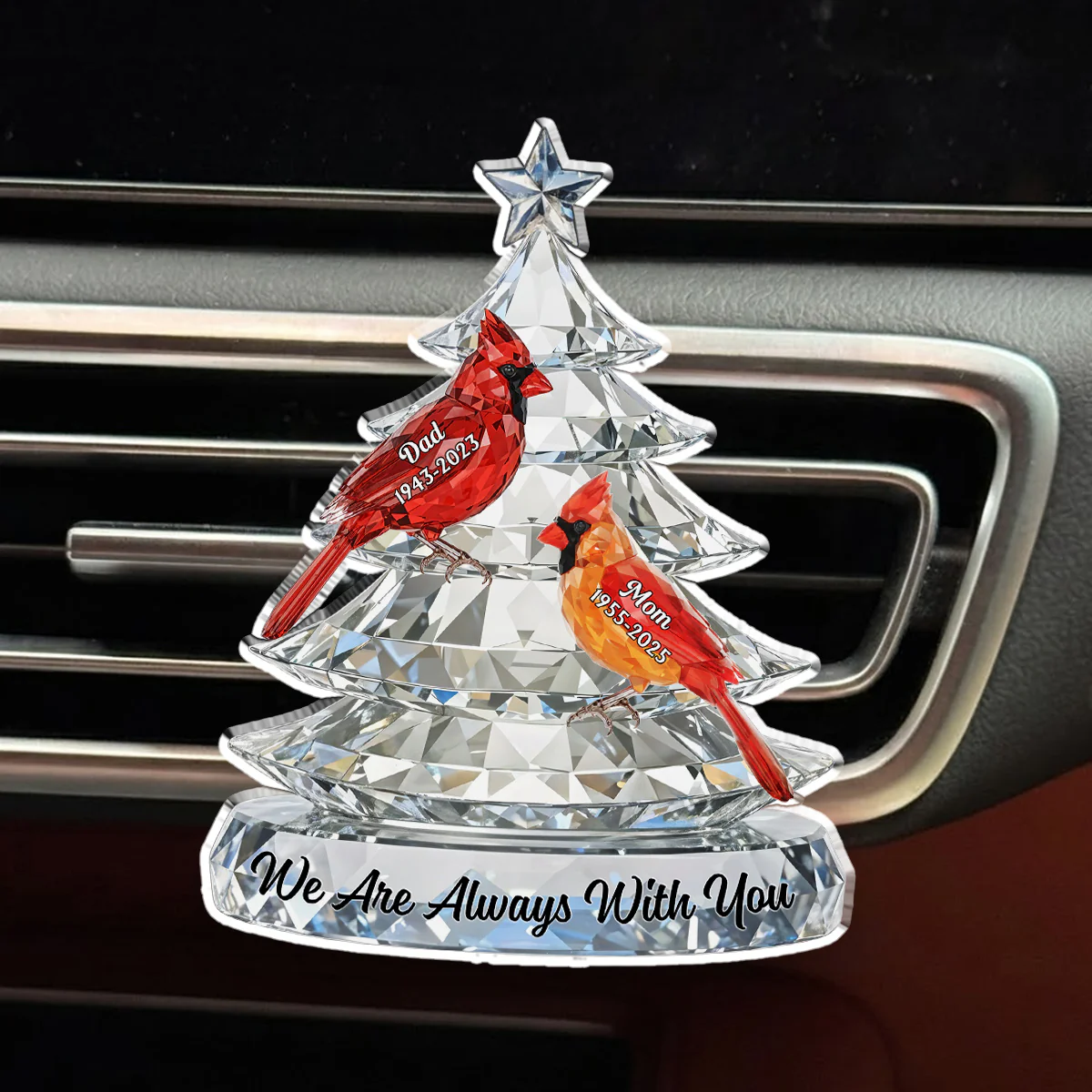 Never Leave Your Side - Personalized Custom 3D Effect Car Vent Clip