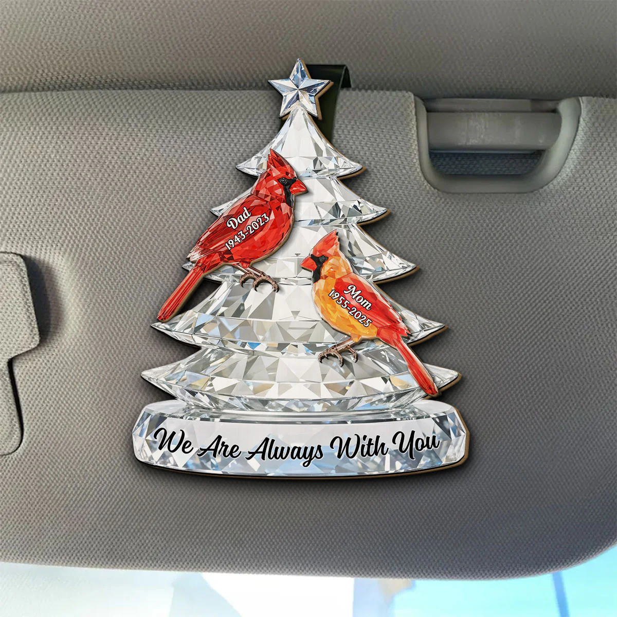 Never Leave Your Side - Personalized Custom 3D Effect Car Visor Clip