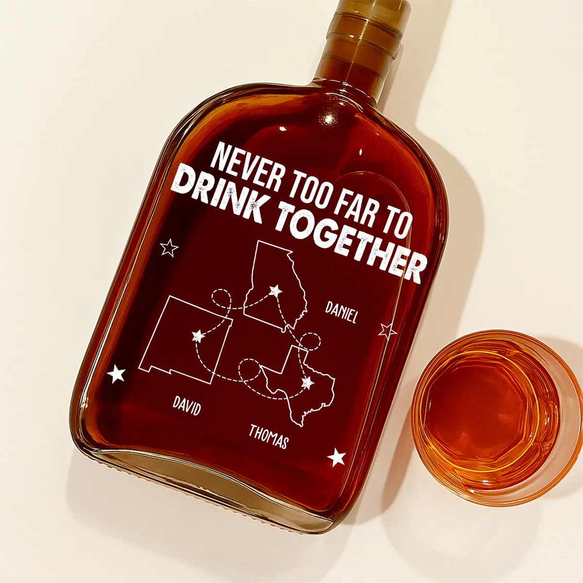 Never Too Far - Personalized Custom Spirits Decanter - Image 2