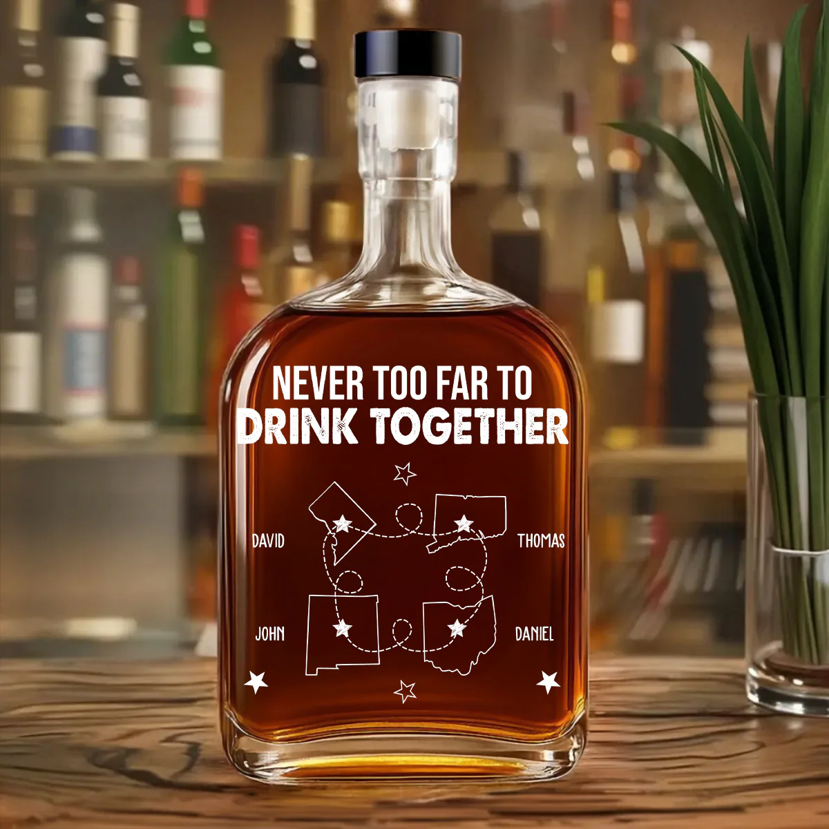 Never Too Far - Personalized Custom Spirits Decanter - Image 3